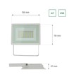 30W LED projektør - 2900lm, IP65, hvidt hus, kold hvid