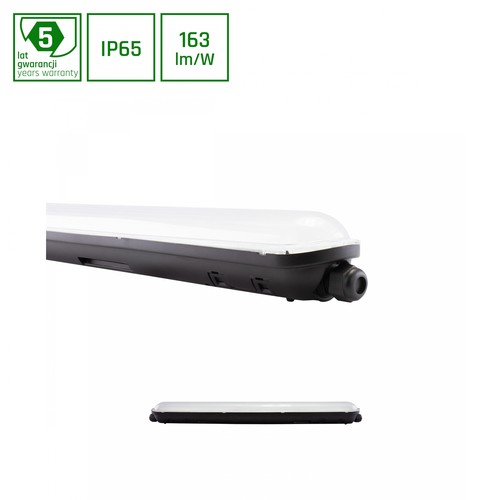 Réglette LED LIMEA GIGANT HERMETIC 60cm, 20W - IP65, IK09, Noir, incl. 2x tubes G13, blanc neutre
