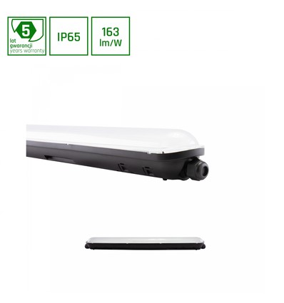 60cm LIMEA GIGANT HERMETIC LED armatur, 20W - IP65, IK09, Sort, inkl. 2x G13 rør, nøytral hvit