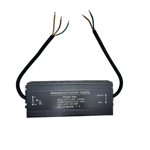 Alimentation 100W / 24V DC - 4.1A, IP67, Flicker free