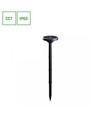 Lampe solaire de jardin 1W avec piquet CCT - 3 couleurs, hauteur réglable, IP65, noir