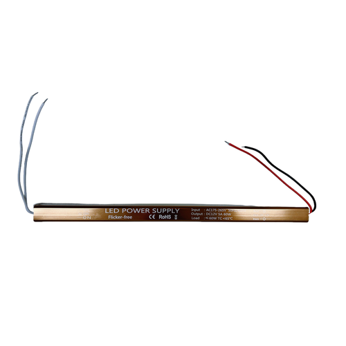 Alimentation 60W / 12V DC - 5A, IP67, Modèle Slim, flicker free