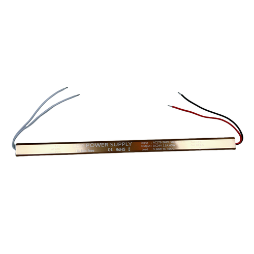60W / 24V DC voeding - 2.5A, IP67, Slim model, flikkervrij