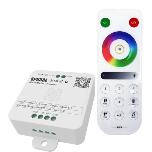RGBIC-controller met afstandsbediening - Bluetooth, RF draadloos, slanke afstandsbediening, voor IP65 en IP68 RGBIC
