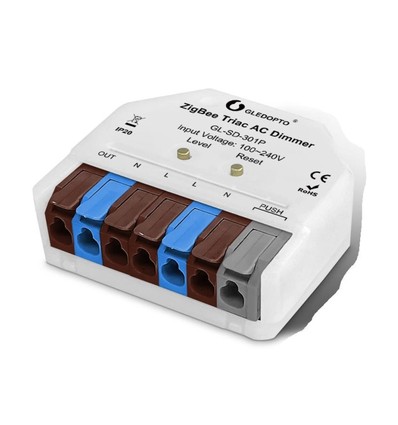 Variateur encastrable Gledopto Pro Zigbee - Compatible Hue, dimmer à pression, variateur LED, 200W, 230V