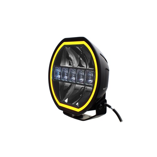 108W 7'' Beam HEXA, Phare longue portée LED - Homologué E, feu de position bicolore, phare de travail