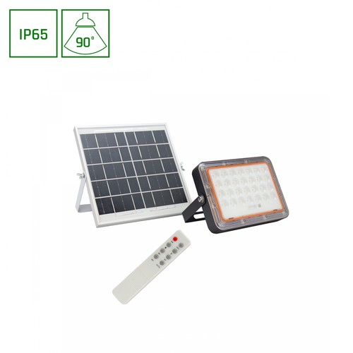 50W Solara 2 solar breedstraler - 3.2V, IP65, koud wit, zwart, afstandsbediening, incl. zonnepaneel