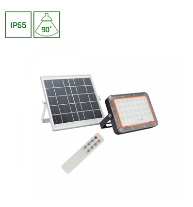 Projecteur solaire 50W Solara 2 - 3.2V, IP65, blanc froid, noir, télécommande, avec panneau solaire