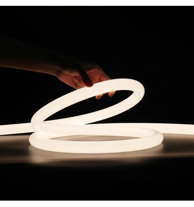 10W per meter Warm wit D15 CLIP-ON Neon Flex LED - 230V, IP67