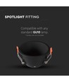 Downlight MR16 ou GU10, anti-éblouissement - Sans source lumineuse, noir, Découpe : Ø8,3 cm, Dimensions : Ø9,3 cm