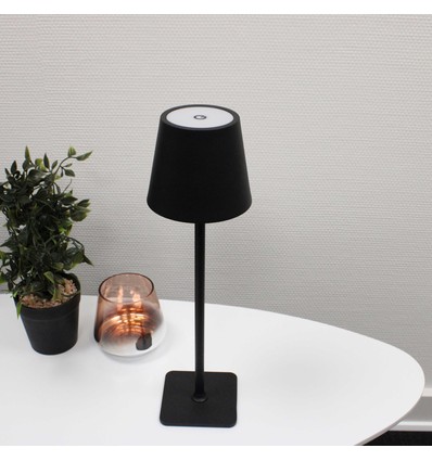 Oppladbar LED bordlampe Innendørs/utendørs - Svart, berøringsdimbar, CCT, IP54 utendørs