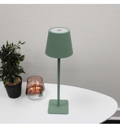 Oplaadbare LED tafellamp Binnen/buiten - Groen, touch dimbaar, CCT, IP54 buiten