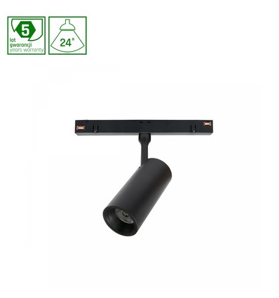 Spot sur rail System Shift 6W Spot S pour 48V - 24 degrés, RA90, noir, 5 ans de garantie