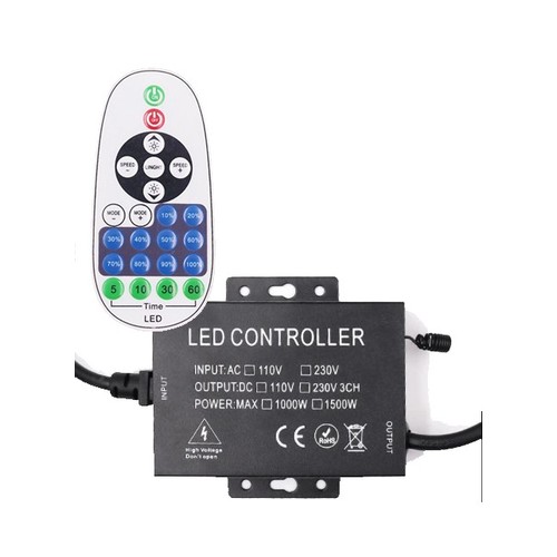 RF draadloze timer+dimmer met afstandsbediening - Incl. eindkap, voor 230V Type Q, geheugenfunctie, max. 100 m, IP67 waterdicht