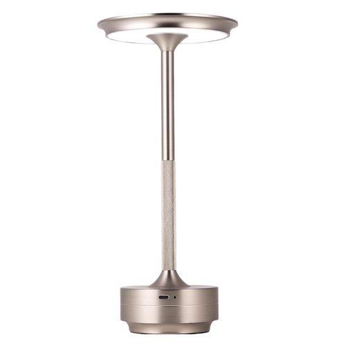 Lampe de table LED rechargeable - Argent, tactile dimmable, CCT, IP20