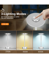 Lampe de table LED rechargeable - Argent, tactile dimmable, CCT, IP20