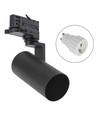 Spot sur rail triphasé GU10 MADARA Mini II - Noir, 3 circuits, sans source lumineuse
