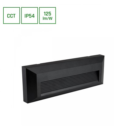 Applique murale 6W Encanta Asymmetric CCT - IP54, noir, 750lm, 3 couleurs de lumière, façade/extérieur