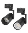 Spot sur rail triphasé GU10 MADARA Mini II - Noir, 3 circuits, sans source lumineuse