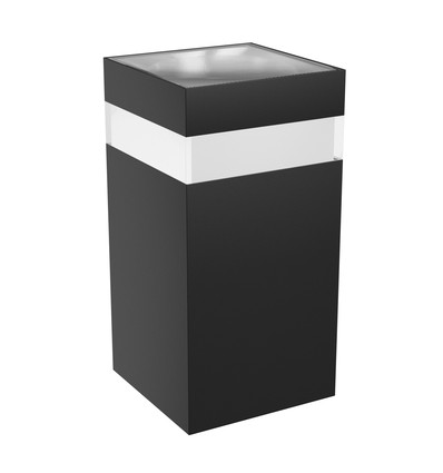 9W Torre ring wandlamp - IP54 buiten, CCT, vierkant, 3 lichtkleuren, zwart, incl. lichtbron