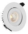 9W Ø11,5cm infälld spotlight dimbar RA90 - Hål: Ø9,5 cm, Mått: Ø11,5 cm, Vit kant
