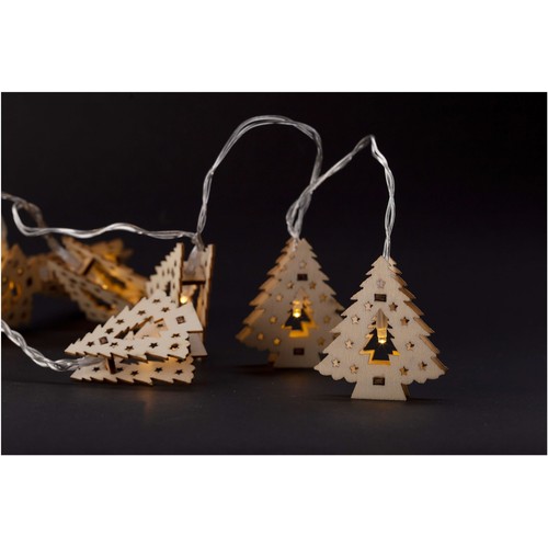 165 cm warm wit houten kerstboom kerstverlichting - 10 LED, binnen, batterij