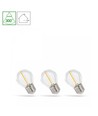 LED Bol E27 1W - 230V, Kooldraad, Warm Wit, Helder, Spectrum, 3-pack