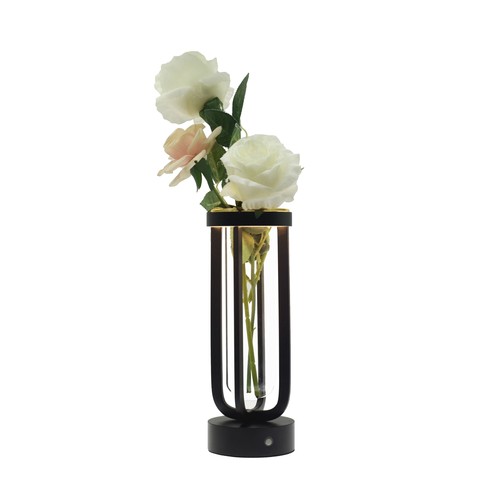 Outlet: Blomvas med LED-ljus Inne/ute - Svart, dimbar, IP54 utomhus