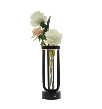 Outlet: Bloemenvase met LED-licht Binnen/buiten - Zwart, dimbaar, IP54 buiten