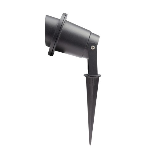 FLORI GU10 - Aluminium, angle réglable, IP65, 98x180mm, piquet noir, sans source lumineuse