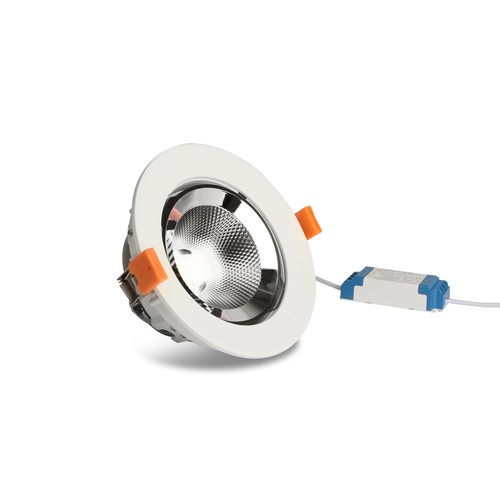 10W Ø14cm Downlight - Zaagmaat: Ø13 cm, Afmetingen: Ø14 cm, 800lm, Verstelbare hoek