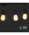 V-Tac lichtsnoer voor 10 stuks E27 lampen - 5 meter, IP54, 230V, zonder lichtbron
