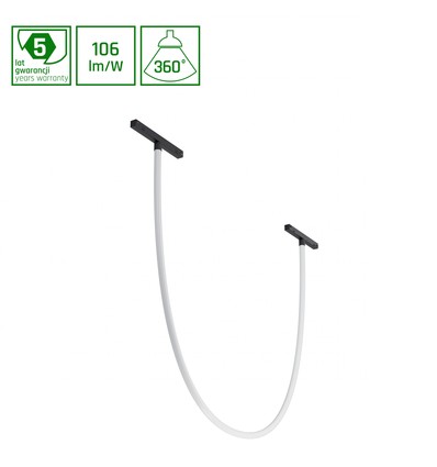 150cm 24W SHIFT Neon L magnetisk ljusskena, 48V - 3000K, RA>90, 106lm/W, Ø22mm