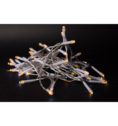 2 m. warm wit LED kerstlichtsnoer - 20 LED, binnen, batterij