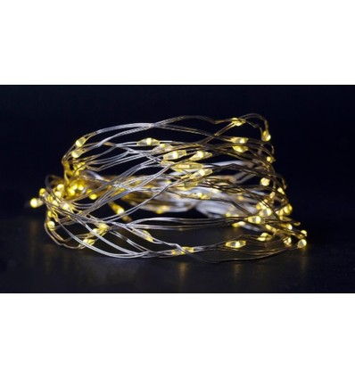 Guirlande lumineuse LED de Noël 4 m, blanc chaud - 80 LED, intérieur, à piles