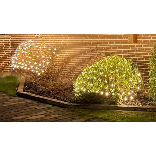 2 x 1,5 m warm wit LED kerstlichtnet - 160 LED, geheugenfunctie, IP44 buiten, 230V
