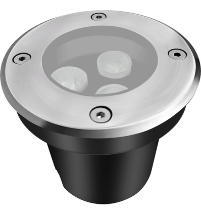 Spot encastrable LEDlife - 3W, rond, acier inoxydable, 24V AC/DC