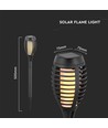 Zonne-energie tuinlampen 4 stuks - Zwart, met spies, vlam effect, 50 cm hoog