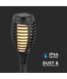 Lampes solaires de jardin 4 pcs - Noir, avec piquet, effet flamme, 50 cm de hauteur