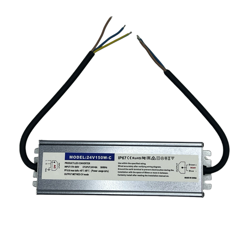 150W / 24V DC strømforsyning - 6.25A, IP67 vandtæt