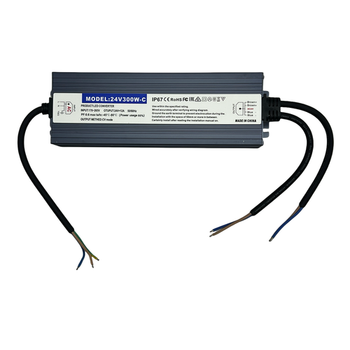 300W / 24V DC voeding - 12,5A, IP67, Flicker free