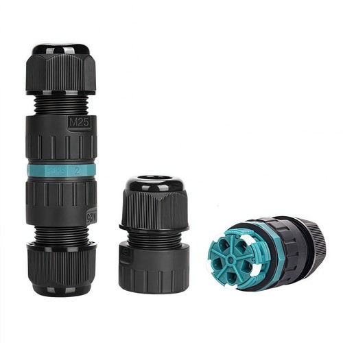 Boîte de dérivation ronde noire - IP68 étanche, noir, 5 fils, pour raccordement de câbles, DALI/1-10V dimmable