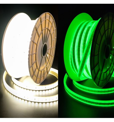 15m Zelflichtgevende werklamp 230V LED-strip - IP67, 180 LED/m, 11W/m, 1000 lm/m, 4000K