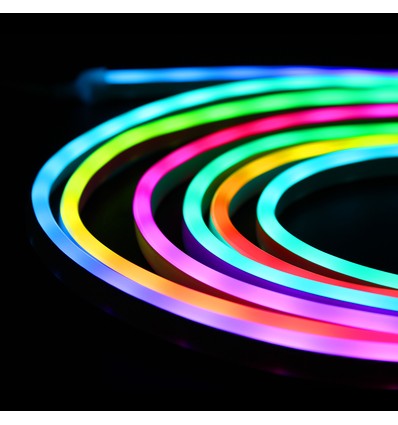 5m RGBIC Neon Flex complete set 7x14 neonflex - USB, Bluetooth app, afstandsbediening