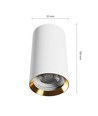Chloe Variosa GU10 overflademonteret GU10 - 230V, IP20, 55x100mm, hvid / guld, rundt, uden lyskilde