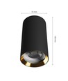 Chloe Variosa GU10 à montage en surface GU10 - 230V, IP20, 55x100mm, noir / or, rond, sans source lumineuse