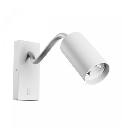 Squalla Variosa Flexi Switch GU10 - wandlamp zonder lichtbron, 230V, IP20, 55x100x410mm, wit, rond