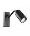 Applique murale GU10 avec interrupteur et bras flexible - Noir