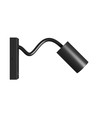 Applique murale GU10 avec interrupteur et bras flexible - Noir