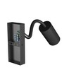 Applique murale GU10 avec interrupteur et bras flexible - Noir